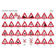 Panelen met alle verkeersborden