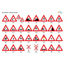 Panelen met alle verkeersborden